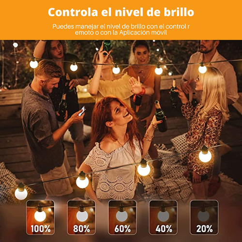 Serie De Luces Led Focos Multicolor 10 Metros 50 Focos