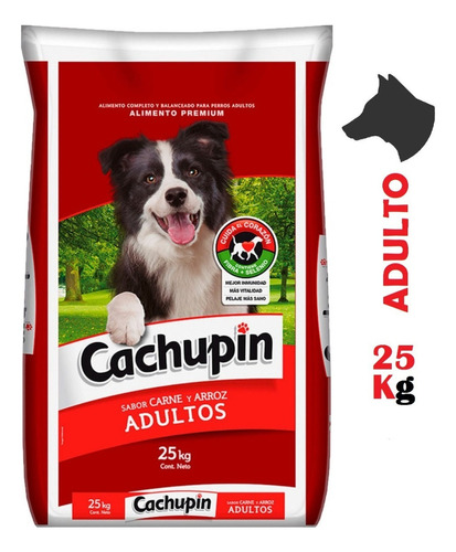 Alimento Cachupin para perro adulto todos los tamaños sabor carne y arroz en bolsa de 25kg