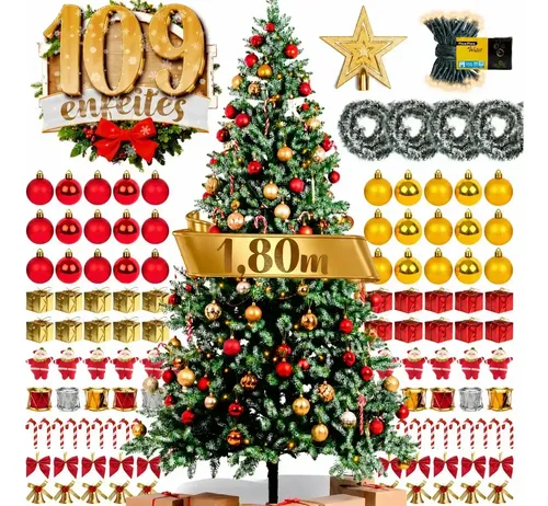 Árvore Natal Pinheiro 180cm Enfeitada Decorada Promoção 180m