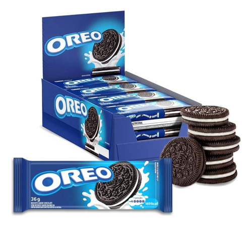 Biscoito Oreo Recheado Baunilha Tradicional Kit 8un De 36g