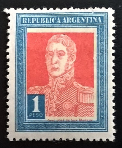 Argentina, Sello Gj 586 S Martín 1p Desplaz 23 Nuevo L13094