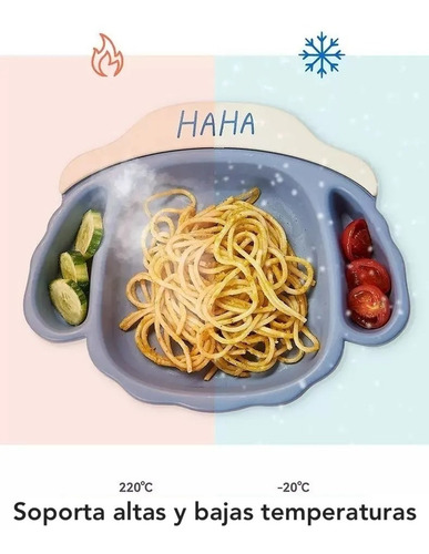 Juego De Plato Cubiertos Comida Para Bebes Cara Perro 1 Pza