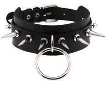 Comprar Gargantilha Choker Spikes Argola Grande Punk Metal Gótica Cor Preto