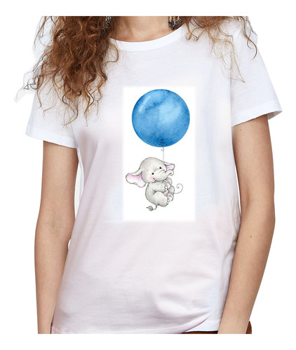 Camiseta Dama Estampada ilustracion Elefante Globo
