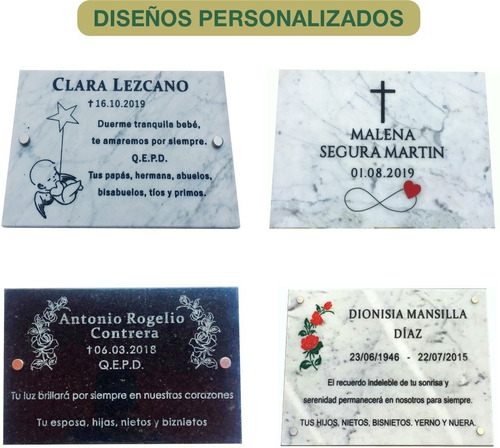 Imagen 3 de 7 de Placa De Mármol Recordatoria, Personalizada 20x15cm.