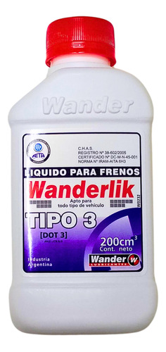 Liquido De Freno Dot 3 Wander X 200cc Wanderlik Spot Moto