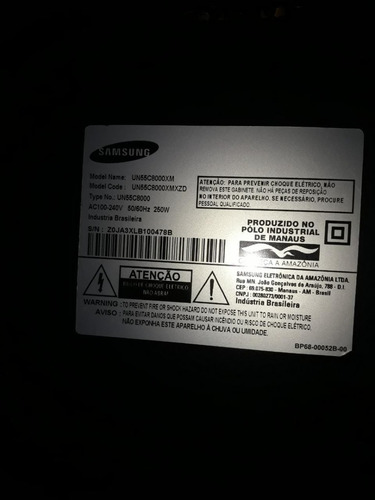 Imagem 4 de 4 de Peças Tv Samsung Modelo Un55c8000xm 55 Pol Tela Danificada