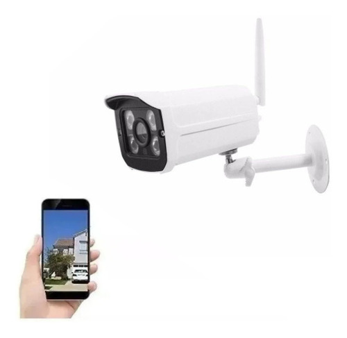 Camera Ip Wifi Externa Segurança Visao Noturna Controle App Cor Branco
