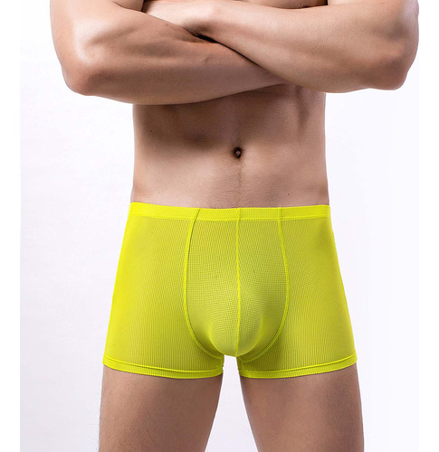 Pantalones Cortos Tipo Bóxer Suaves De Malla Transpirable Pa