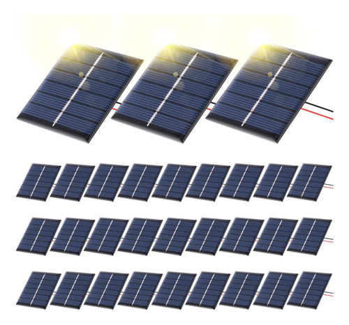 Kanayu 30 Piezas De Paneles Solares Pequenos 3v 120ma Mini C