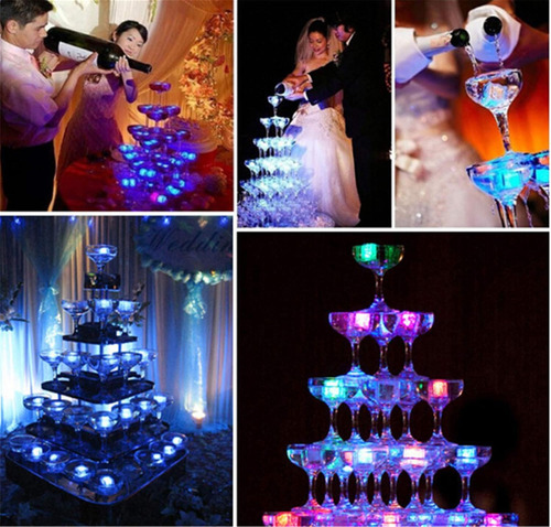 Cubos De Hielo Led Impermeables Multicolor Para Bar Y Fiesta