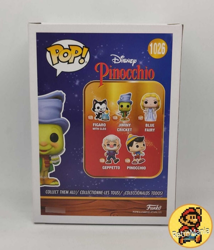 Imagen 3 de 3 de Funko Pop Pinocho Jiminy Cricket Original Pinocchio