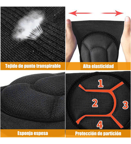 1 Par Rodilleras Deportivas, Rodilleras De Esponja Gruesa
