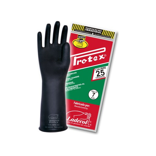 Guantes Negros Caucho Calibre35 Protex Talla L