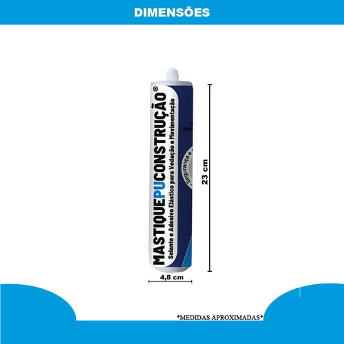 Kit Com 12 Tubos Mastique Pu Para Junta De Dilatação Branco