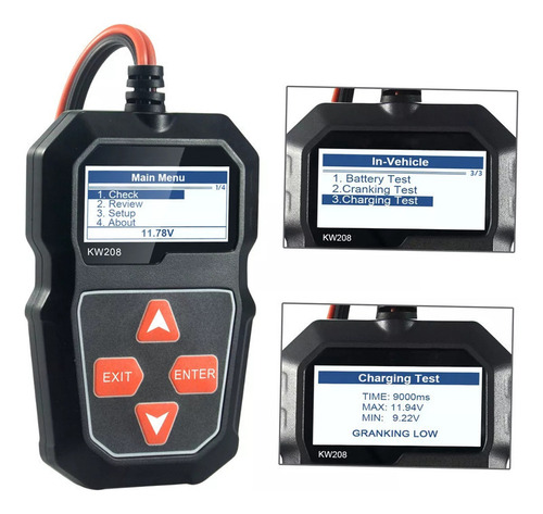 Para Testador De Carga De Bateria De Carro Konnwei Kw208