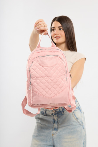 Mochila Rosa Mujer Moda Nueva Importado Viaje Rosa Cuadros