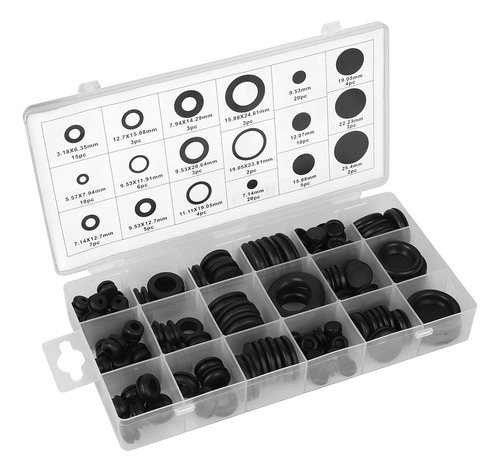Kit Surtido De 125 Piezas Con Ojales De Goma Y Juntas De Ala