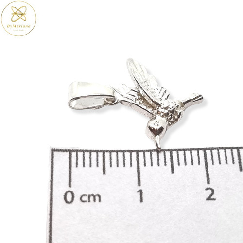Imagen 3 de 6 de Dije Plata Colibri 20x16 Mm
