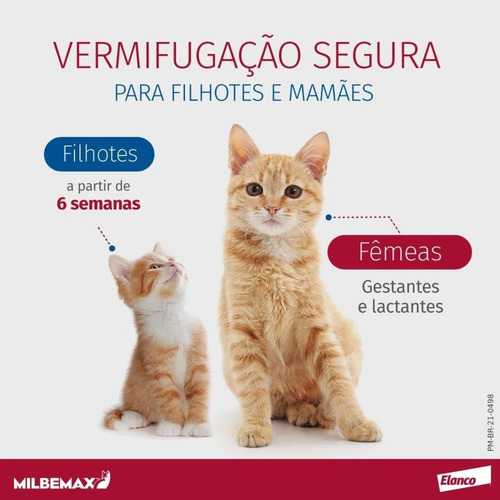 Vermifugo Milbemax Para Gatos Até 2kg - 2 Comprimidos