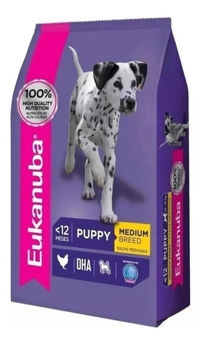 Alimento Eukanuba para perro cachorro de raza mediana sabor mix en bolsa de 3 kg