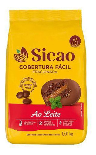 Cobertura Fácil Fracionada Ao Leite Gotas 1,01kg Sicao