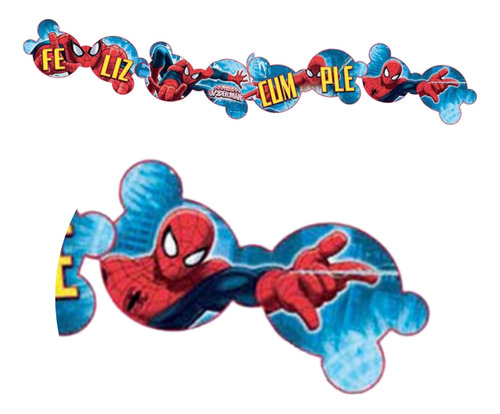 Banderin Feliz Cumple Spiderman Decoracion Disney Original