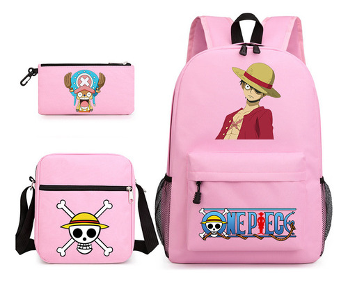 Mochila De Tres Piezas Riman One Piece Para Estudiantes