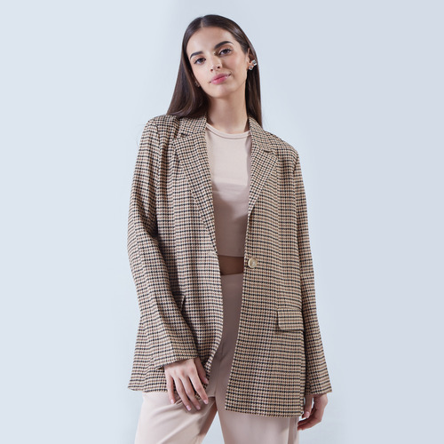 Blazer Mujer Ostu Blazer Café Viscosa 40400012-80216