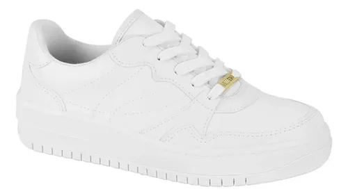 Tênis Vizzano Branco Feminino Flatform Confortável Sola Alta
