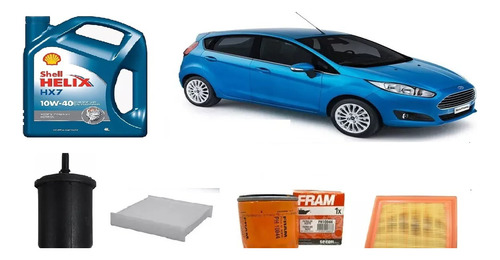 Kit 4 Filtros  Ford Fiesta Kinetic + 4l Shell 10w40 