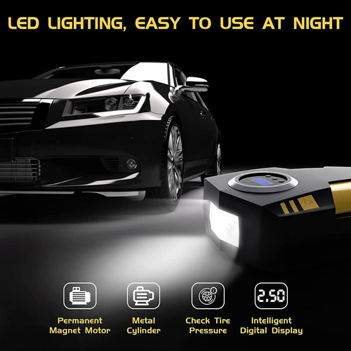 Glowlin Compresor Inflador De Llanta Para Auto Goxawee Lcd
