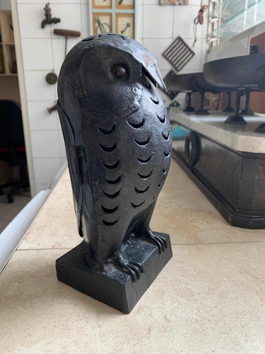 Decorativa Figura De Búho En Hierro Forjado