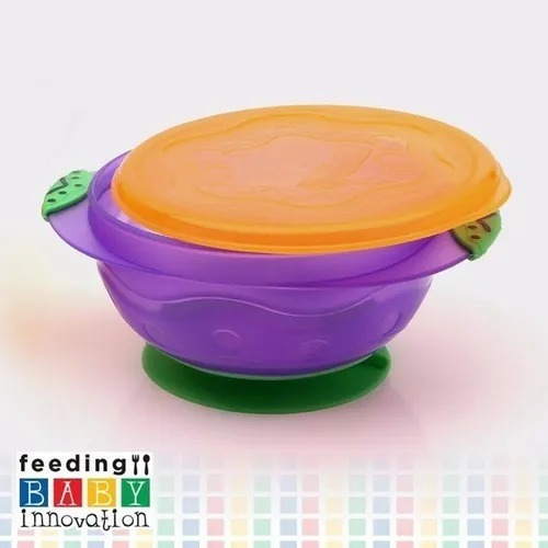 Imagen 3 de 4 de Bowl Plato Con Sopapa Mediano Con Tapa Bebes Baby Innovation