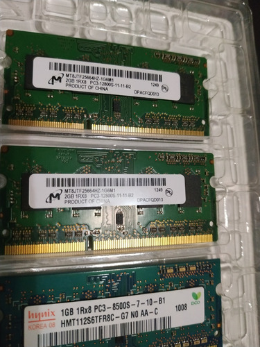 Imagem 3 de 4 de Memória Macbook Ddr3 4gb 2x2gb 1rx8 Pc3 128000s + 1x1gb Pc3