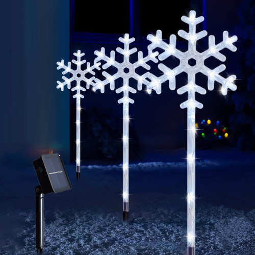 Luces Solares Navideñas Con Forma De Estrella Y Caminos, 4 U