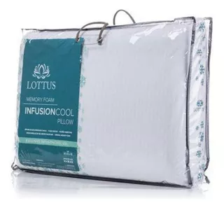 Travesseiro Memory Foam Lottus Gel Infusion Cool - 14x40x60 Cor Branco