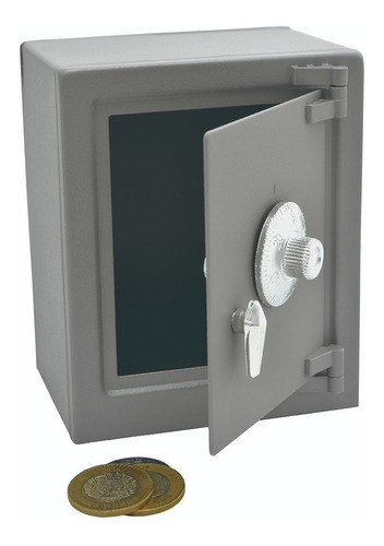 Caja De Seguridad Mini Alcancía Gris Csm-g Silver