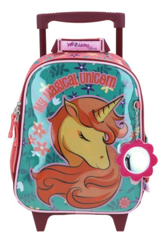 Mochila Chica Chenson Ruedas Niña Escolar Kinder Happy Girl Hg66240-p