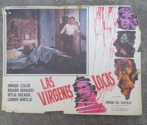 Antiguo Cartel De Cine Lobby Card Las Virgenes Locas