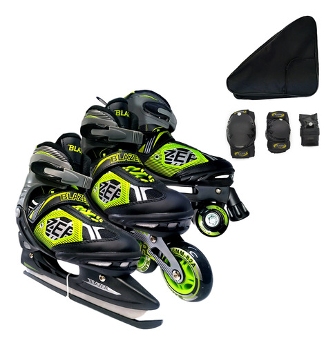 Patines Ajustables 3en1 V Hielo Calle +mochila +protecciones