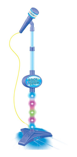 Microfone Infantil C/ Pedestal Com Som E Luz Conecta Celular