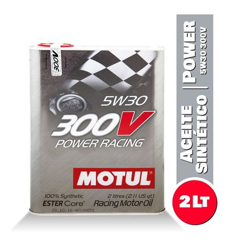 Aceite Motul Sintetico 300v Power Racing 5w30 2lt