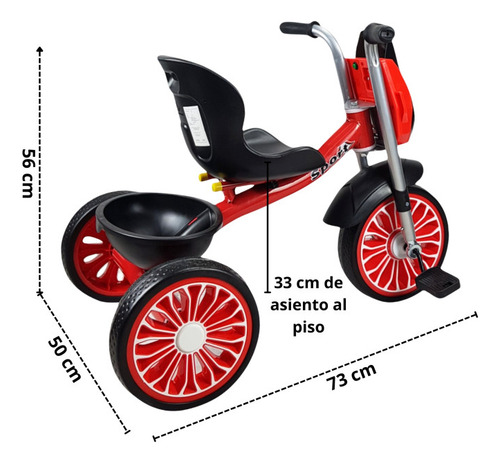 Triciclo Para Niños Diseño Mazinger Con Luz Y Sonido Color Rojo