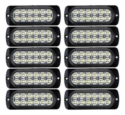 Foco Luz Estrobo Flash 18 Funciones 12 Led Multi Volt 10 Uds