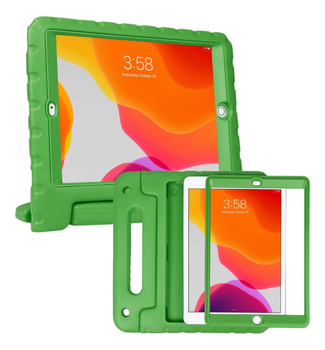 Funda Para iPad 10.2 Hde 9na/8va/7ma Gen C/asa De Mano/verde