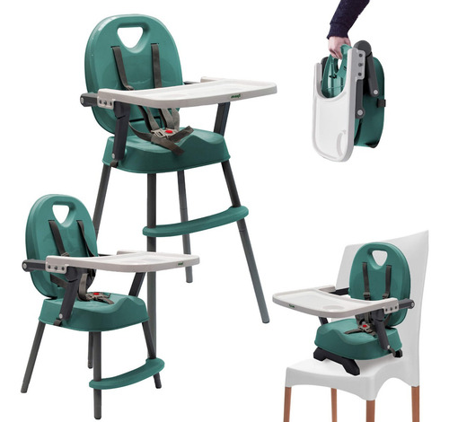 Silla De Comer Bebe 3 En 1 Love 660 Convertible Booster Color Verde Silla Convertible