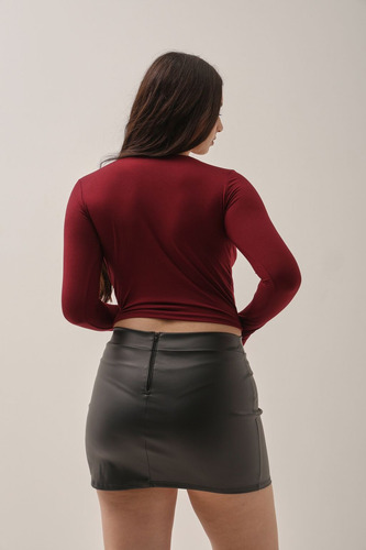 Mini Cuerina Para Salir Mujer Naif