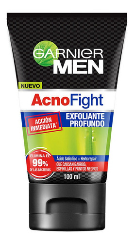 Imagen 2 de 6 de Exfoliante Anti-acné Garnier Men Acno Fight 100ml
