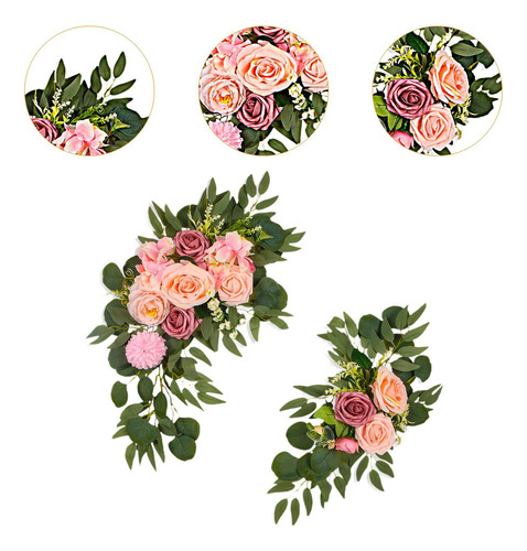 Botín De Flores Artificiales Con Forma De Arco De Boda Para